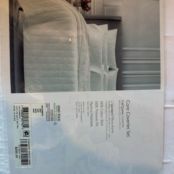 Sky Full/Queen Tufted Quilted Coverlet and Sham Set - Exclusive NWT - Picture 4 of 5